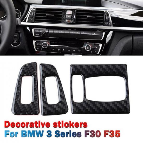 Real Carbon Fiber Interior Trim Decor Cover Sticker For BMW 3 4 Series F30 F34 M