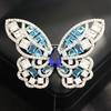 Light Luxury, High-end, Exaggerated Luxury, Blue Yellow Butterfly Brooch, Heavy Industry, Full of Zircon Insect Pins, Anti-light Women