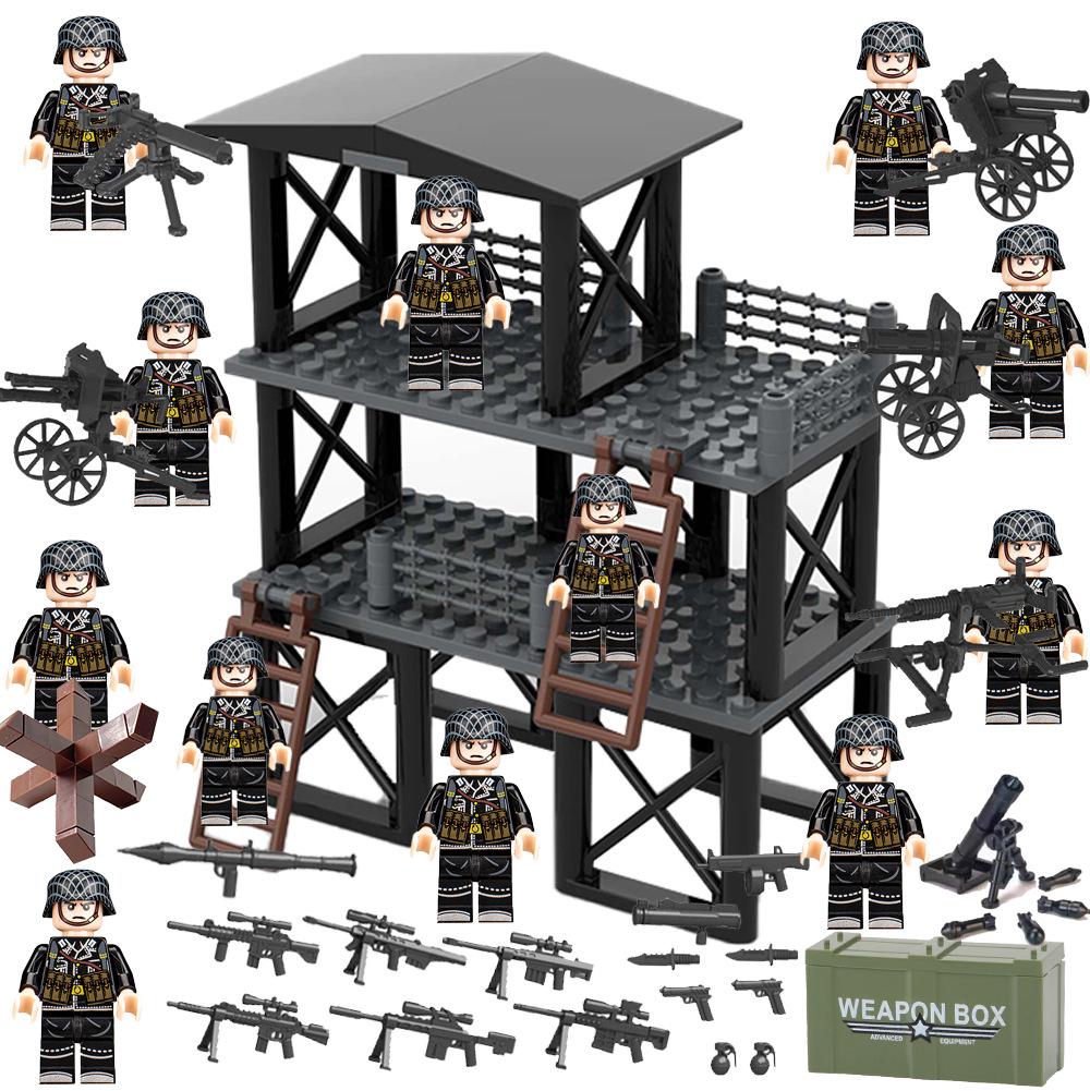 WWII Military Building Blocks: US, German, British Army Figures with Heavy Weapons & Sniper Educational Toys.