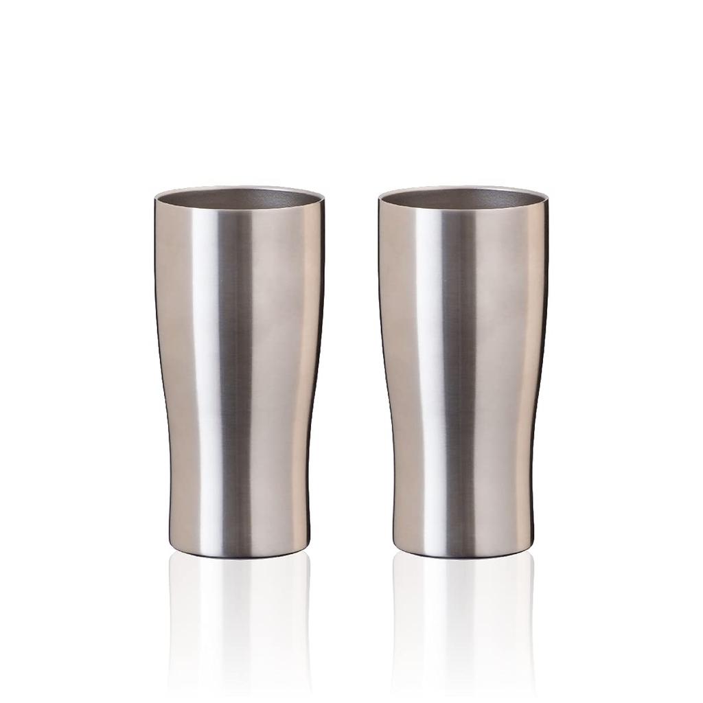 Atlas Insulated Stainless Steel Smooth Vacuum Perfect for and More Tumblers, 430ml, Pair, Mouth, Insulated, Beer, Highballs, (ASTN-430MT2P)