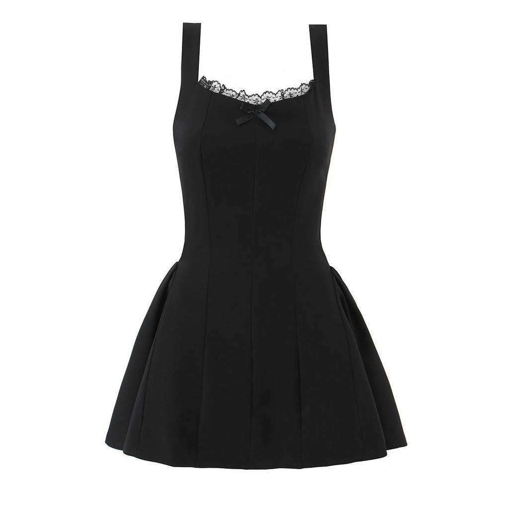 2026 Chic Retro Lace Camisole Dress - Sweet Bow, Slim Fit, Sexy Backless Mini