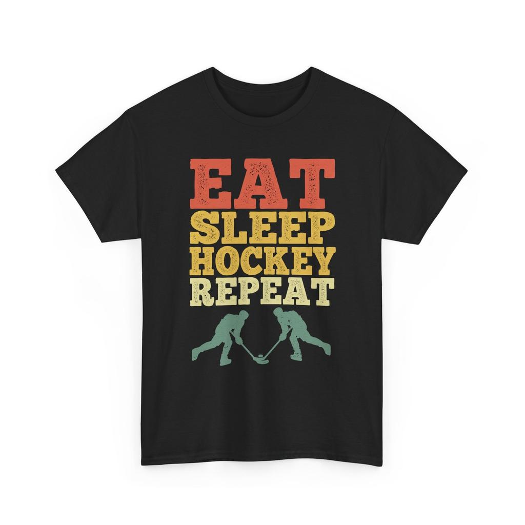 Ice Hockey Shirt, Eat Sleep Hockey Repeat Hockey Player Funny Women Men Shirt