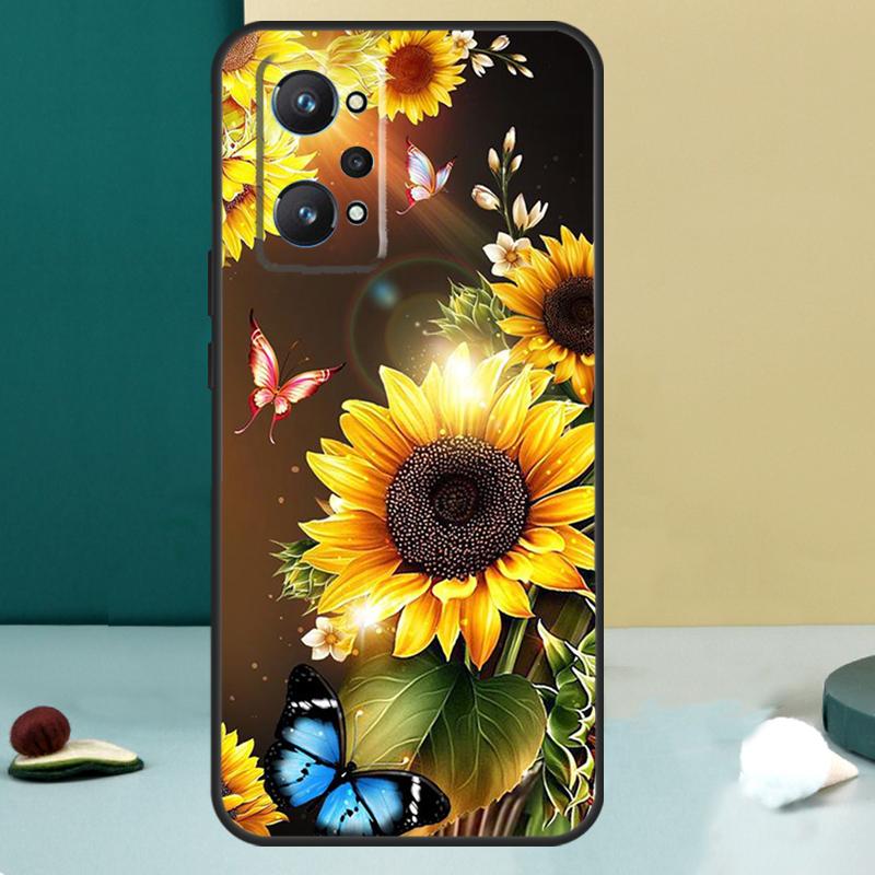 Beauty Yellow Sunflower For Realme 11 10 12 13 14 Pro Plus GT 7 6 5 Pro GT 6T C67 C61 C53 C51 C21Y C25S C75 C55 Case