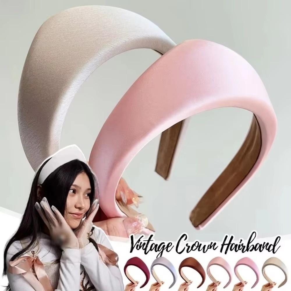 Retro Simple Fabric Women Hairband Elegant Anti Slip Hair Hoop Triangle Wide Edge Headband  Women