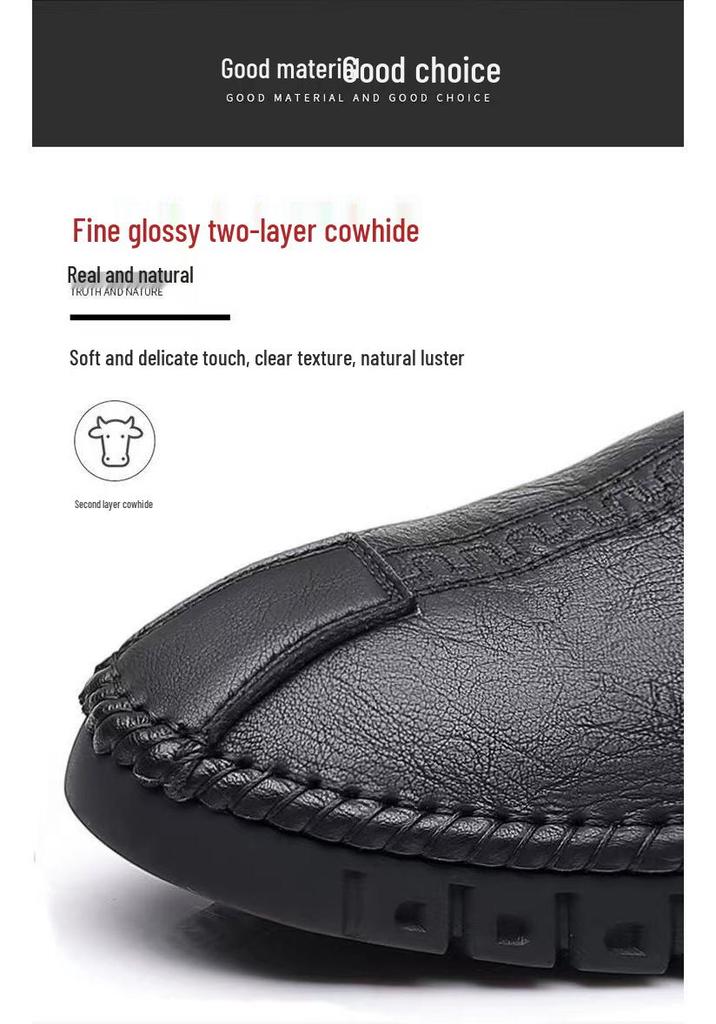 2026 Spring Men's Casual Leather Shoes: Trendy, Versatile, Low Heel Fashion for Any Occasion