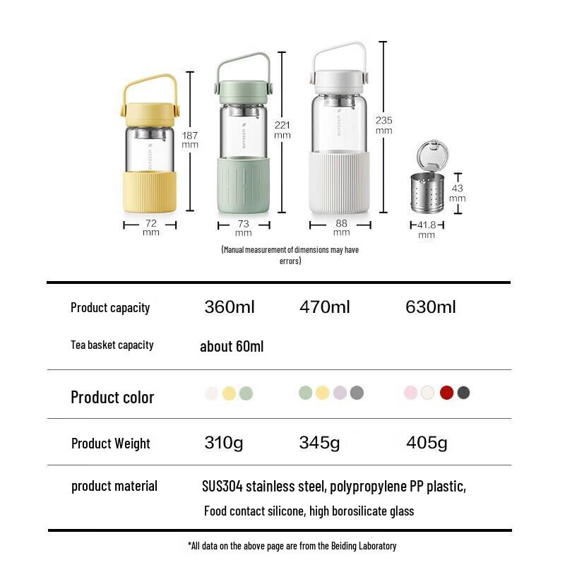 Buydeem Portable Tea Infuser Glass Bottle