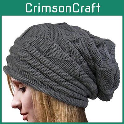 Luxuriöse Mode Frühling Winter Slouch Ski Häkelstrick Slouchy Mütze Barett Mütze Für Frauen