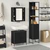 Bathroom Vanity Unit with Doors 3 pcs Black Wood Based Material