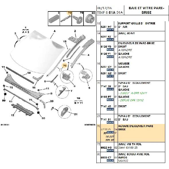 Brand New Original Front Windshield Clip Decorate Protective Molding Fasteners 1622750180 811025 For Peugeot 308 Citroen C4