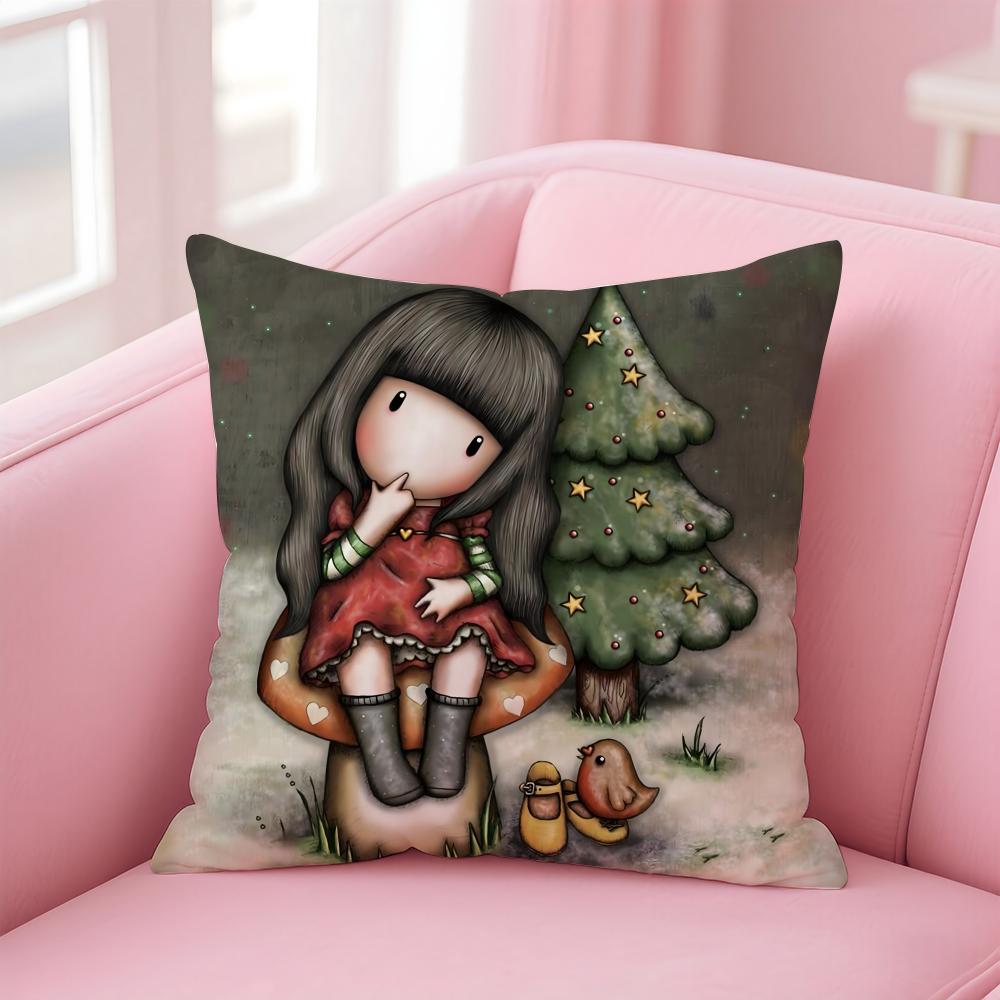 

Cartoon S-Santoro Gorjuss Cushion Cover Comfortable Reversible Pillow Cover Ideal for Car Sofa Bedroom & Beyond 12x12Inch