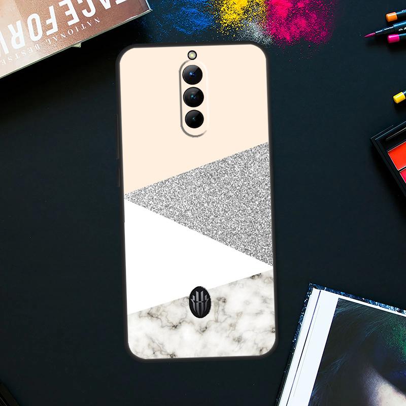 Geometric Marble Case For ZTE Nubia Red Magic 9 Pro Plus RedMagic 8 8S Pro Plus 6 7 6S 7S Pro 5G 5S 6R Cover
