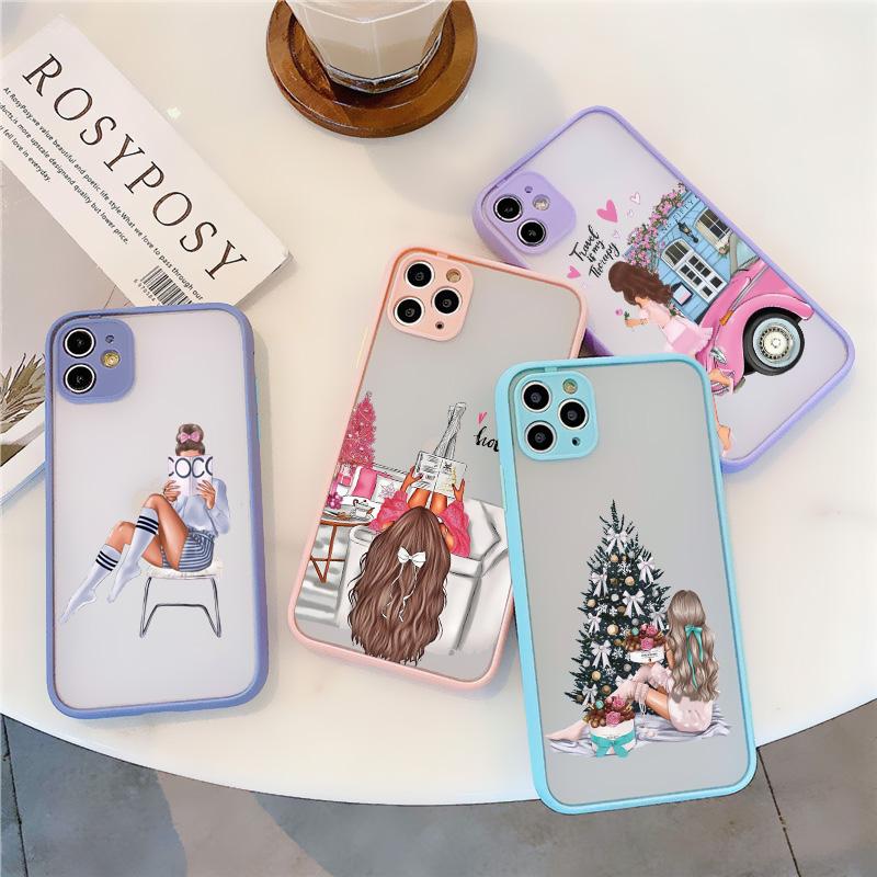 Mode Schönes Mädchen Hülle Für iPhone 16 7 8 Plus SE2 14 15 13 12 11 16 Pro Max Handyhülle Für iPhone X XR XS Stoßfeste Hülle