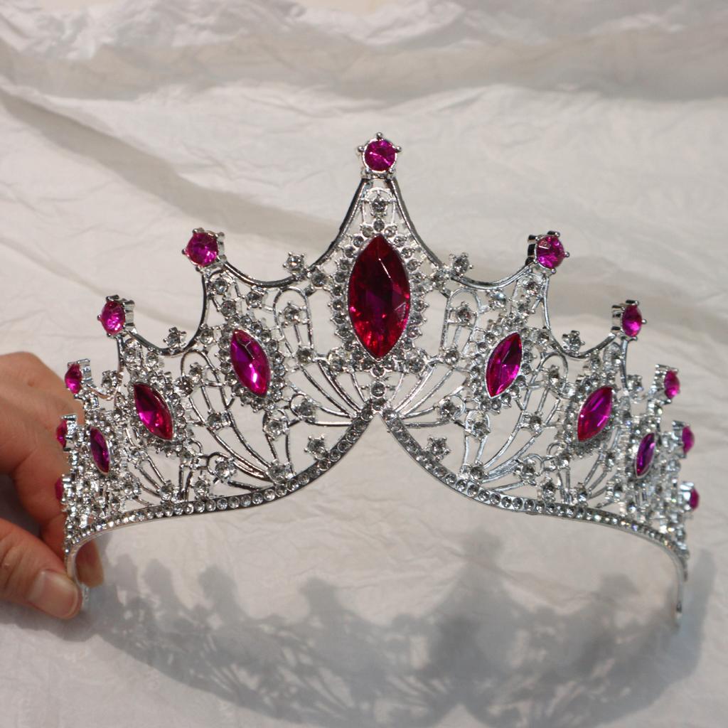 European and American Retro Baroque Crown Large Horse Eye Water Diamond Crown Headband  Wedding Updo  Alloy Accessories