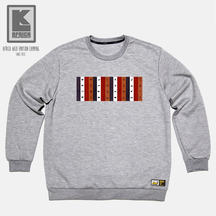 DOLDOL Lk Africa_Mtm_25 African-Inspired Camping Brand Lk African Lion Character Graphic Design Sweatshirt Long Sleeves