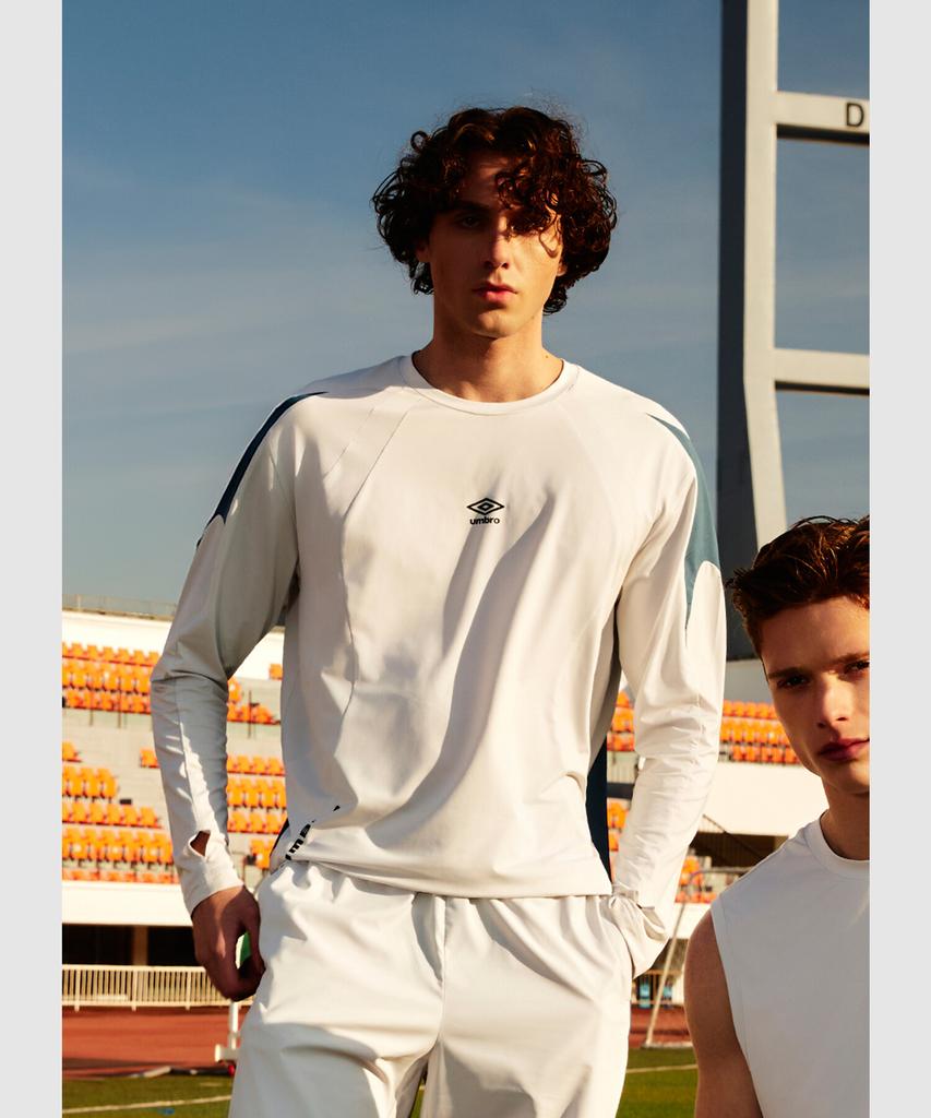 UMBRO Ptr Football Training Long Sleeve T-Shirt Light Grey Ur121Srl39