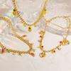 Elegant Country Fruit Charm Necklace Colorful Statement Neckchain Handmade Jewelry for Everyday and Special Occasions