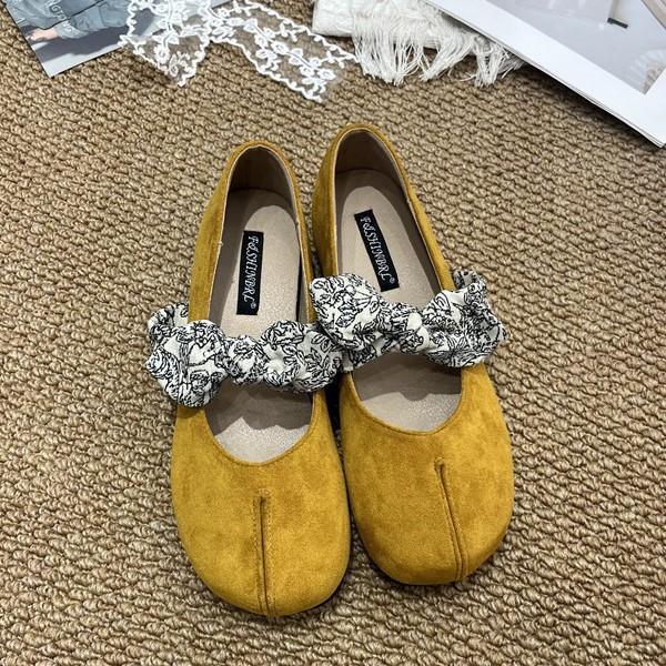 Gentle Inner Height Increase Ballet Single Shoes 2025 New French Retro Temperament Elegant Suede Light Mouth Mary Jane Shoes