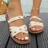Mode Femme Luxe Rivets Décoratifs Sandales Plates Été Chaussures 2025 Mode Sexy Décontracté Plage Fête Tongs Plates Femmes