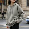 American Style Loose Pullover Hoodie for Women: Autumn/Winter Casual Solid Color Trend