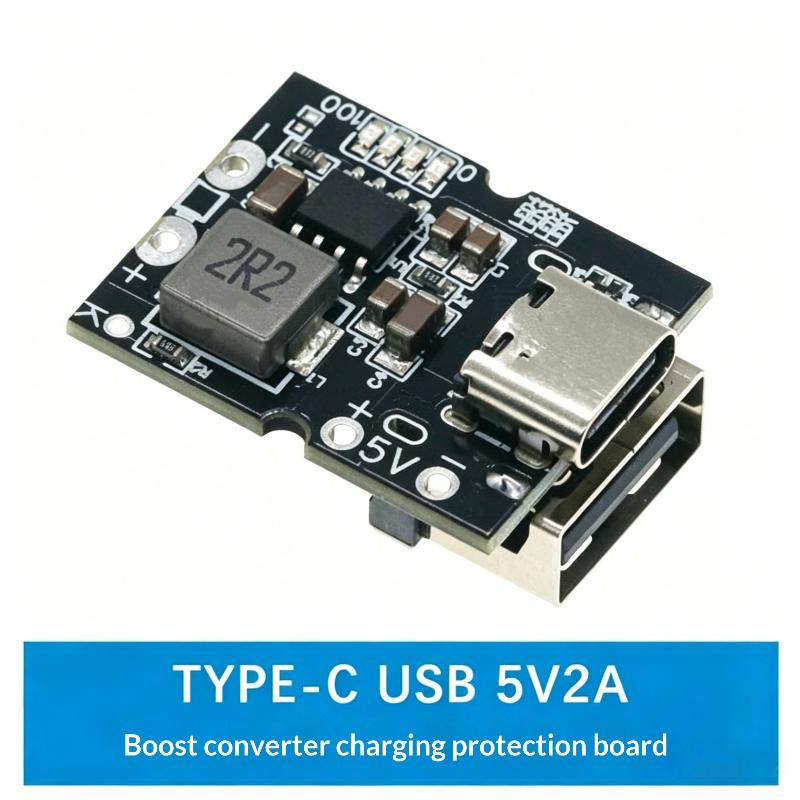 1 Set Charging Protection Board Type-C Usb 5V 2A Charge Discharge Module Boost Converter Power 4.2V 4.35V 18650 Lithium Battery