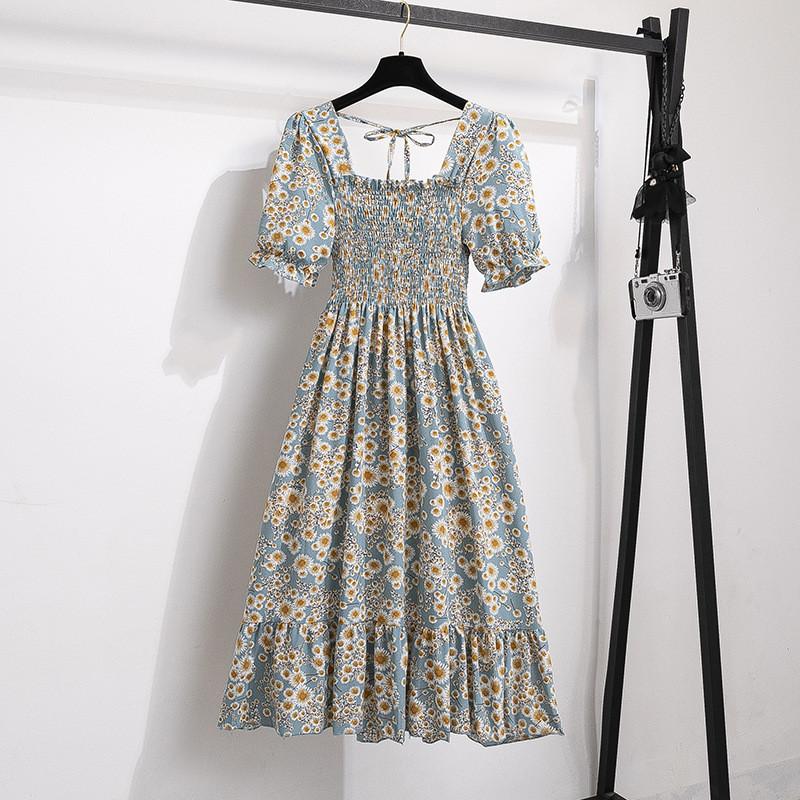 Vintage Sukienka Kwiatowa z Plisowaną Spódnicą i Krzyżowym Wiązaniem do Eleganckiego Letniego Ubioru do Pracy