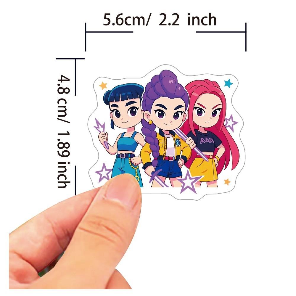 60-Piece KPOP Demon Hunter Stickers - Korean Style Glossy Film Cartoon Decorative Decals for Backpacks, Phones & Water Bottles