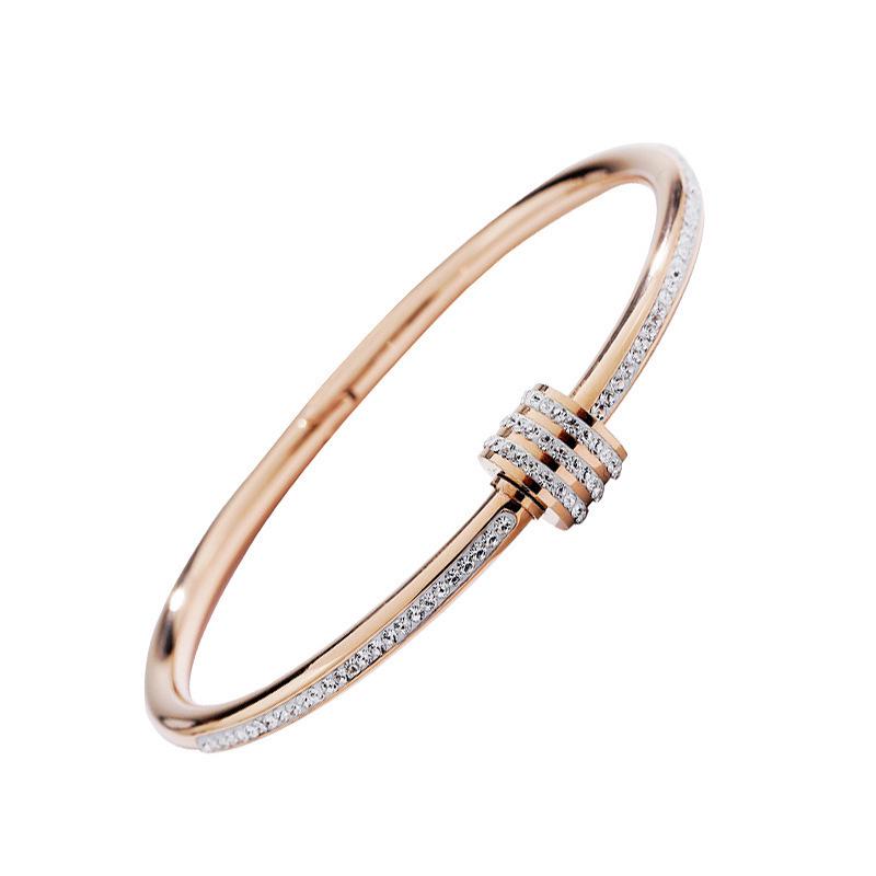 Women's Non-Fading Titanium Steel Zircon Bracelet: High-End, Fashionable, Versatile, Wear In Bath, Stainless Steel.
