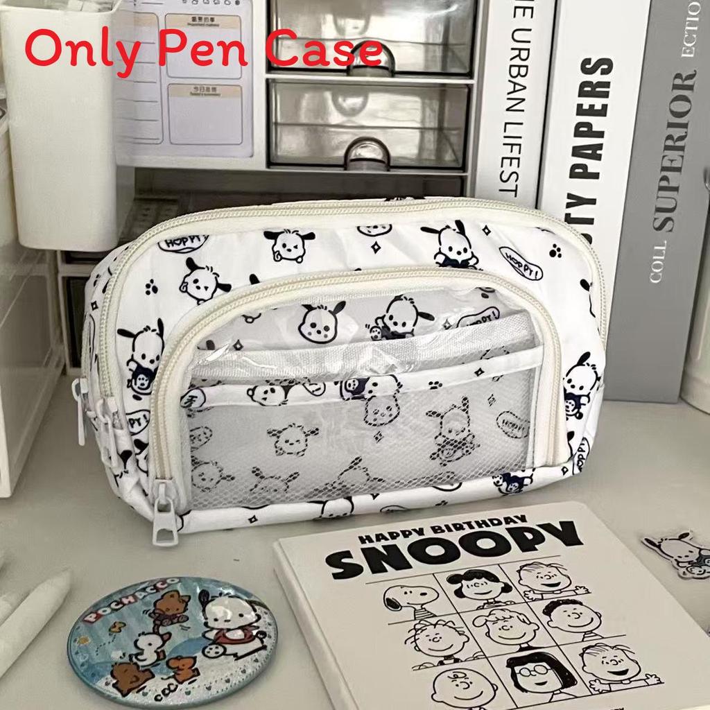 Trousse Hello Kitty en tissu grande capacité, idéale pour les étudiants et le bureau.