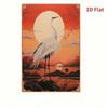 Sunset Crane Metal Wall Art 8x12 Tin Sign, Nature Home Decor for Living Room & Garden, Unique Gift
