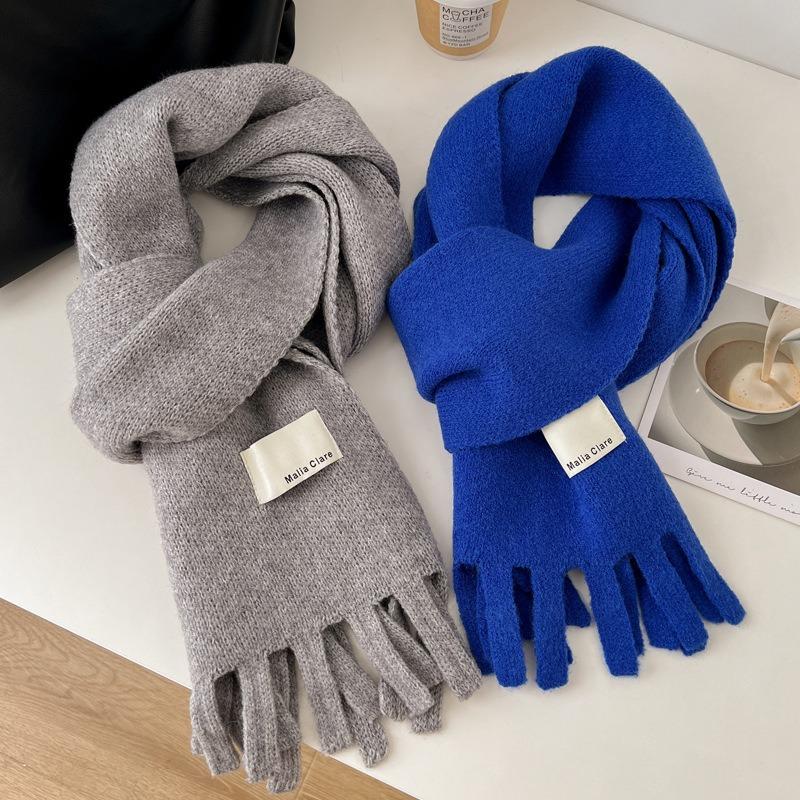 Christmas Festive Red Scarf Women's Winter Knitted Warm Scarf Student Thickened Senior Sense New Gift