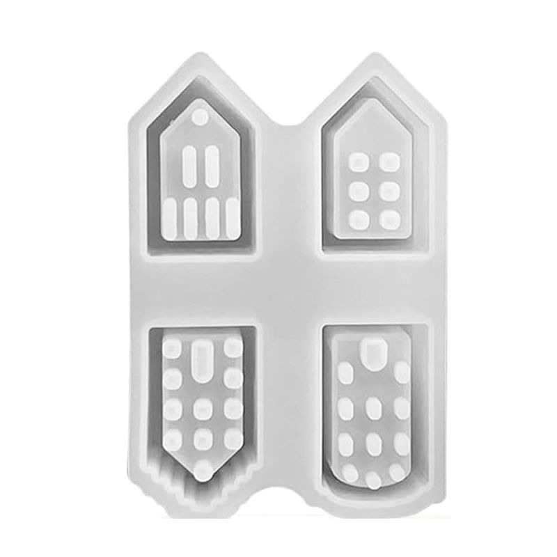 M-Modern-Hollow House Silicone Mold Window Tealight Holder Molds Candle Holde Atmosphere Decoration Lighting House Plaster Mould