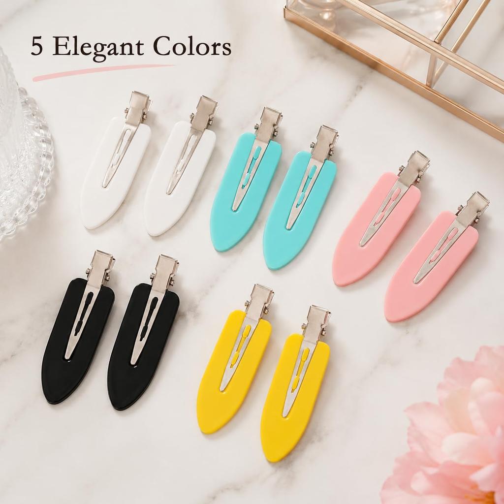 Street27 Multicolor No Bend Hair Clips Pin Curl Clips Makeup No Crease Hair Clips For Women (Pack Of 10)