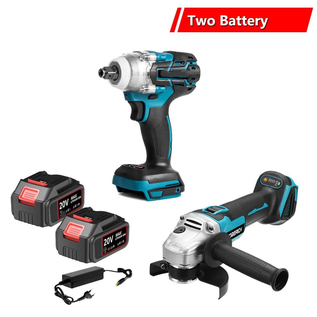 2 SET/ 3 SET/ 4 SET/ 6 SET Household Rechargeable Power Tool Combination With Two Battery Brushless Cordless Tool Sets Portable Electric Combo Kits
