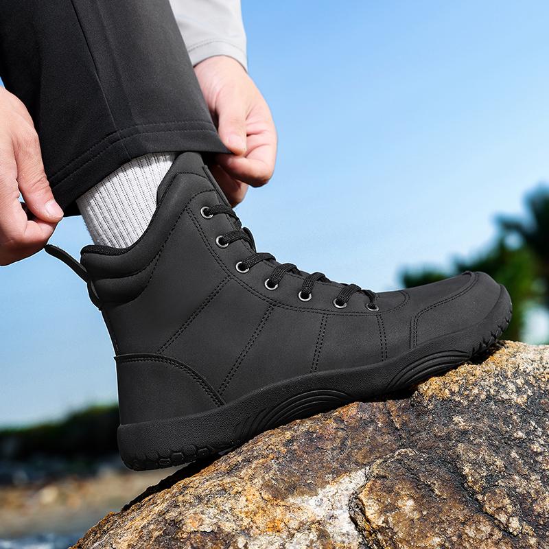 Damskie buty trekkingowe antypoślizgowe Męskie szerokie buty sportowe codzienne do trekkingu wspinaczki Modne wysokie buty ze skóry PU Wodoodporne