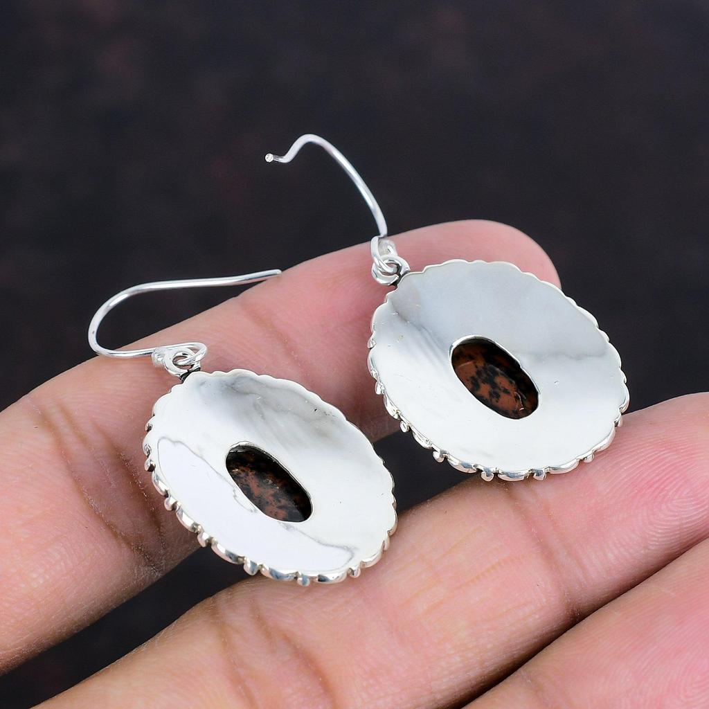 Mahogany Obsidian Earring Vintage Earring Gemstone Jewelry 925 Sterling Silver Earring Handmade Earring Gifts For Mom Latest Design Earrings
