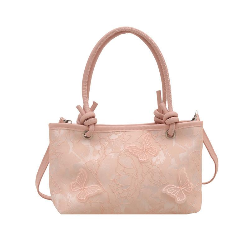 Minimalistische Spitzen-Schmetterlings-Handtasche mit Stickereien für Sommer-Casual-Outfits