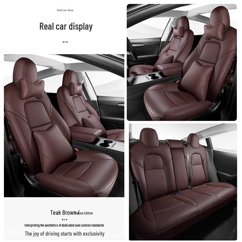 Sätesöverdrag i äkta läder för Tesla Model 3/Y