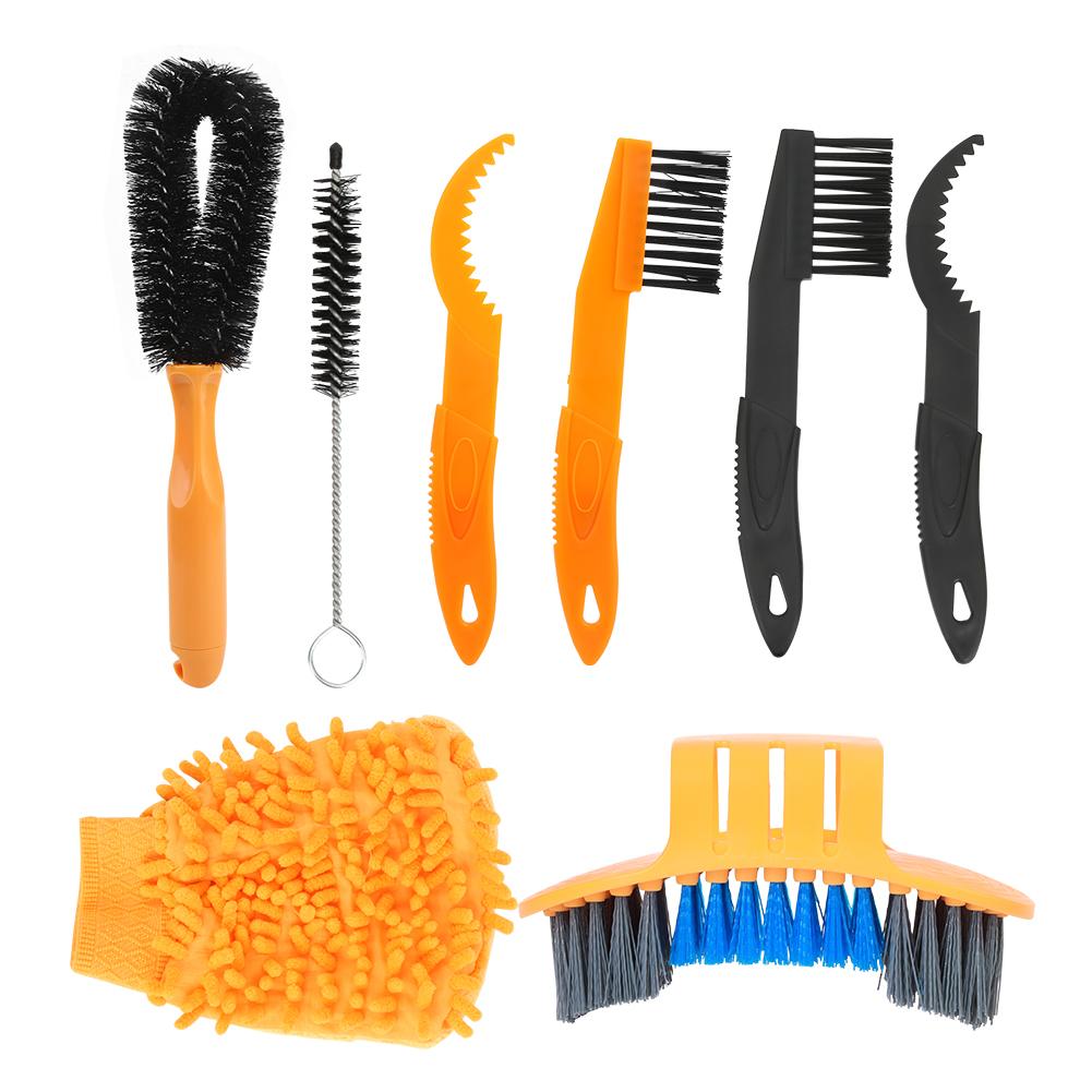 8PCS Mountain Bike Gloves Brush Cleaning Tool Professional Cycling Maintenance Equipment