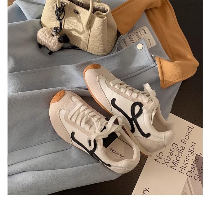 Retro Color Blocked Women's Shoes Versatile Casual Running Sports Shoes