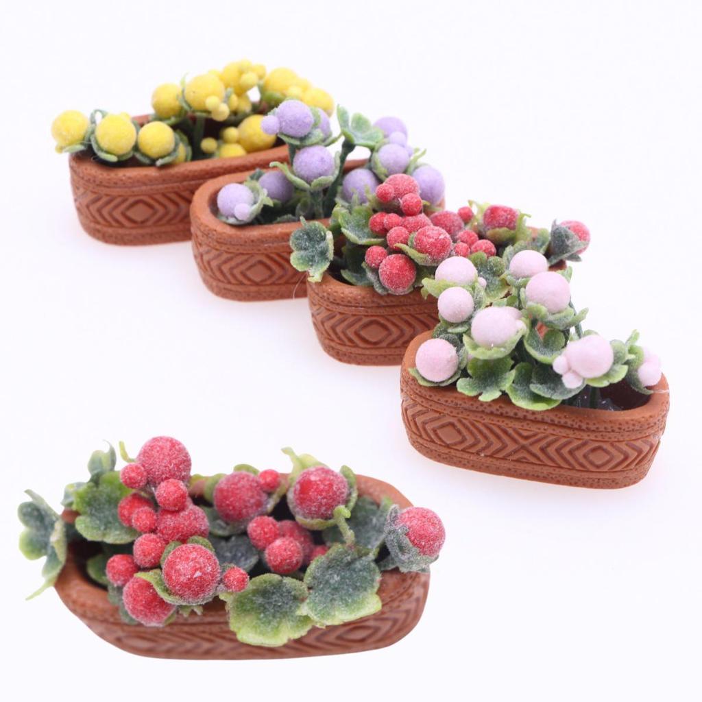 Miniature Green Plant Potted Decoration for Dollhouse Courtyard Micro Landscape BJD Accessories
