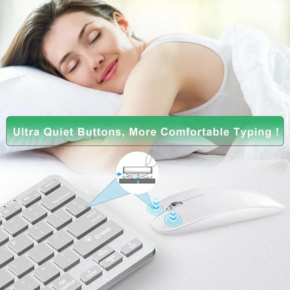 2.4G Dual-Mode Wireless Keyboard & Mouse Set with LED Backlight, Silent for Office Use