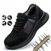 Fashion Breathable Men Work Shoes Summer Safety Shoes Lightweight Protective Sneakers Safety Steel Toe Shoes Men Puncture-Proof Boots