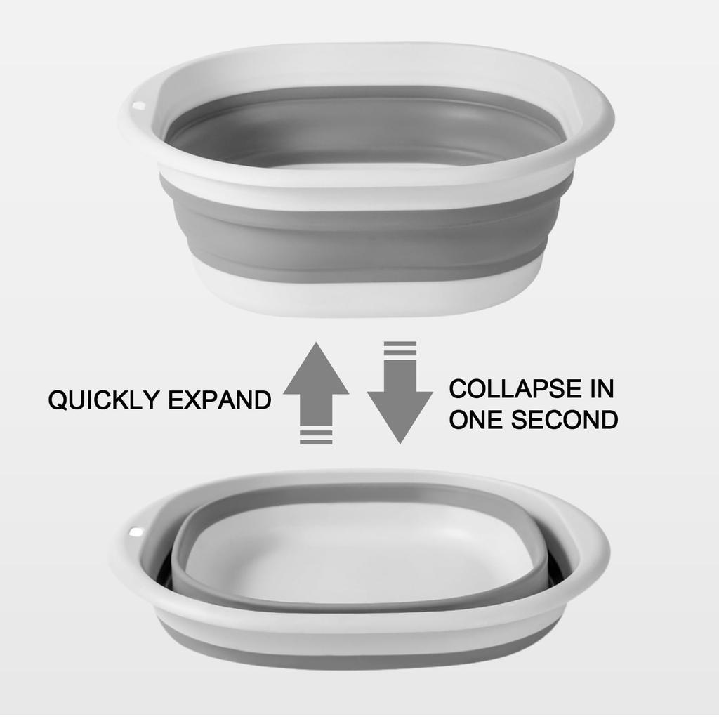 Collapsible Tub Basin Laundry Collapsible Laundry Baskets Foldable Plastic Washtub Space Saving Storage Container for Dishing
