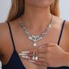 Luxury Crystal Rhinestone Bridal Jewelry Set: Elegant Wedding Necklace & Earrings