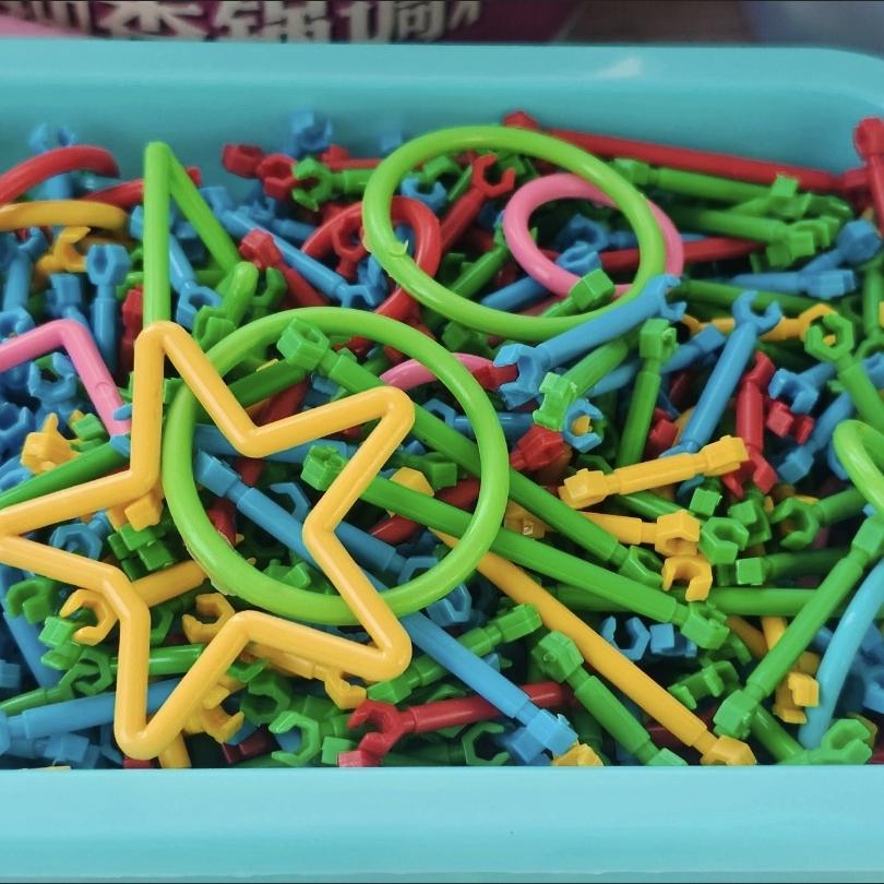 Kids DIY Straw Building Blocks, STEM Educational Magic Sticks, Creative Interlocking Construction Toys for Toddlers