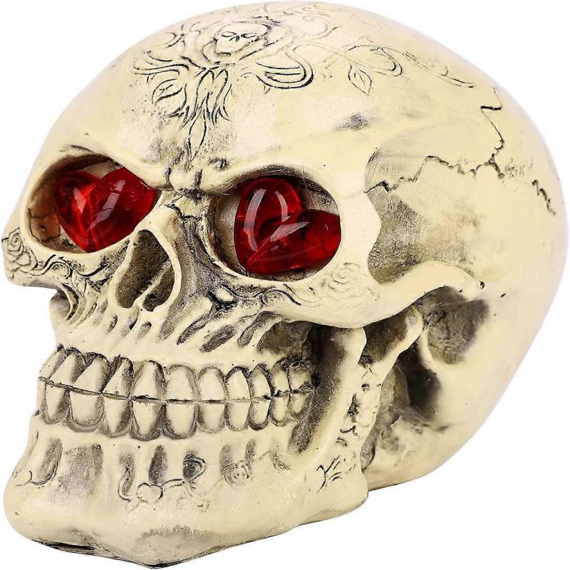 Halloween LED Glowing Skull Light Decorative Night Light with LED Light Up Eyes Skull for Ornament Patterned Skull