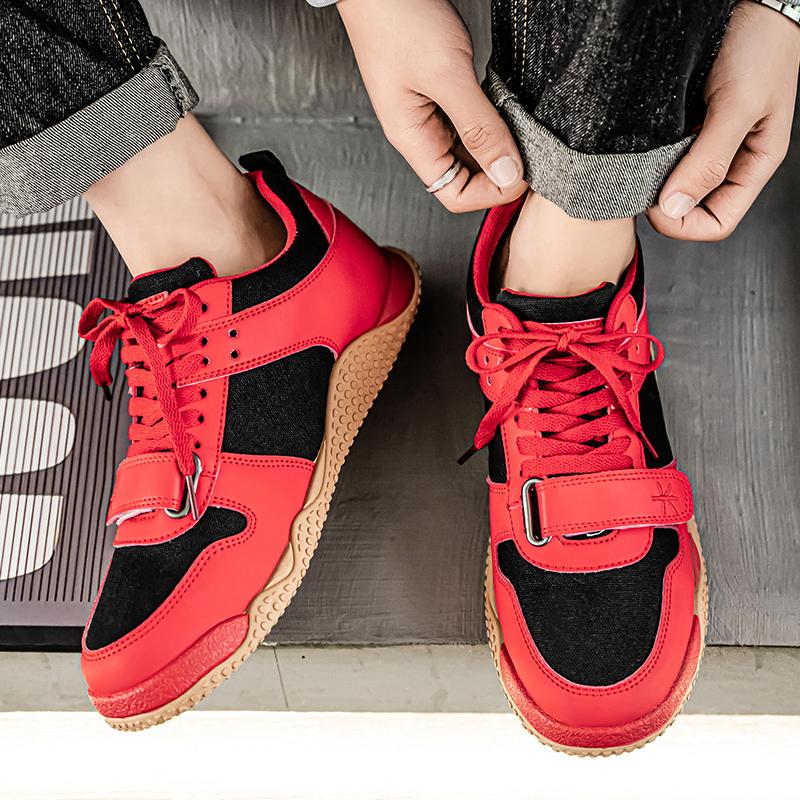 Men’s Red Sports Shoes Casual Green Street Style Running Sneakers Students Over Sized White Skateboard Shoes