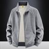 25 Autumn and Winter New Velvet Warm Casual Sweater Solid Color Versatile Zipper Cardigan Jacket Men and Women Simple