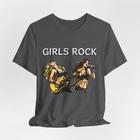 Girls Rock illustration Tee | Guitarist and singer graphic shirt XL