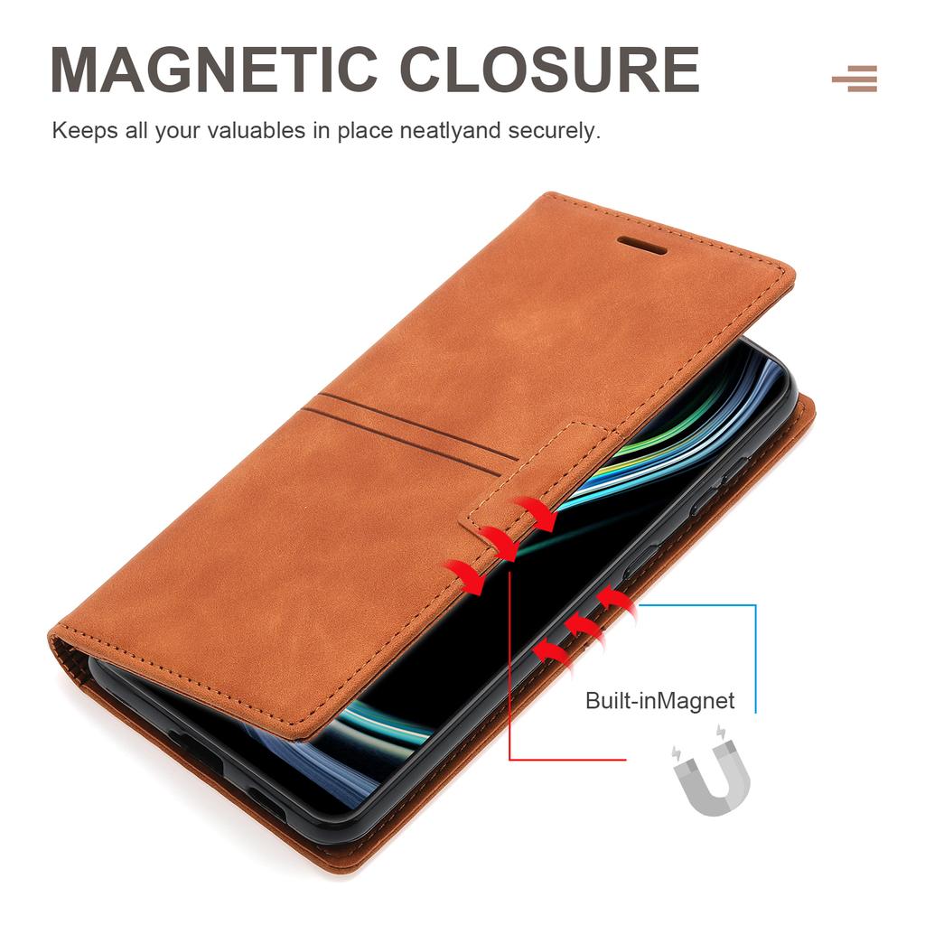 Do Samsung Galaxy S25 Ultra Etui portfelowe z magnetycznym zamknięciem Skórzane etui na telefon